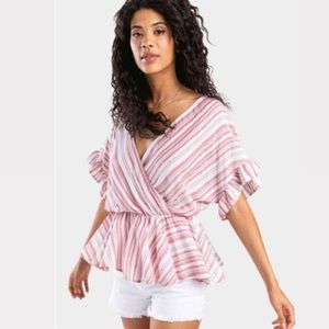Francesca’s | Pink Stripe Blouse